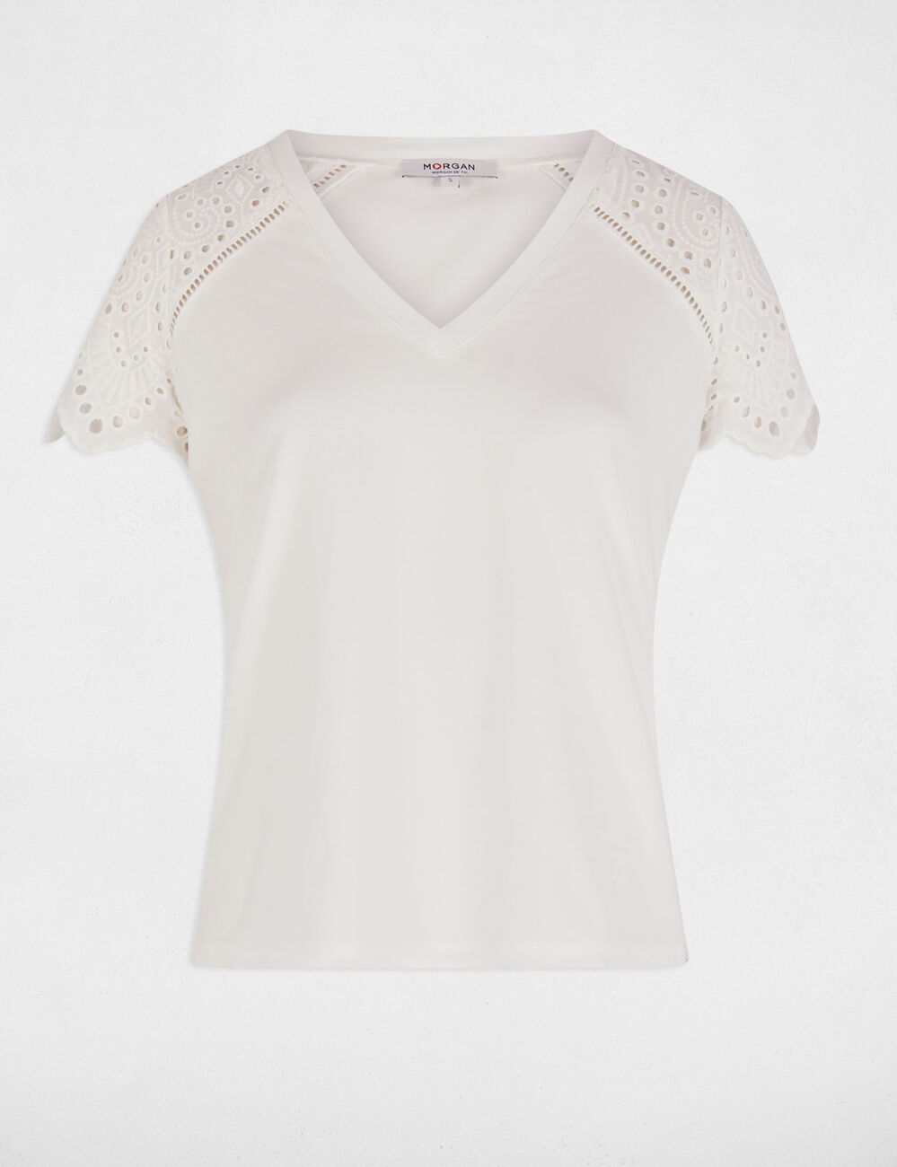 Camiseta manga corta blanco mujer