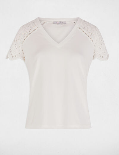 Camiseta manga corta blanco mujer