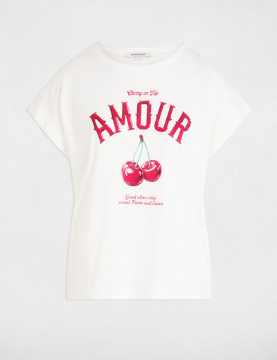 Camiseta con inscripción blanco mujer