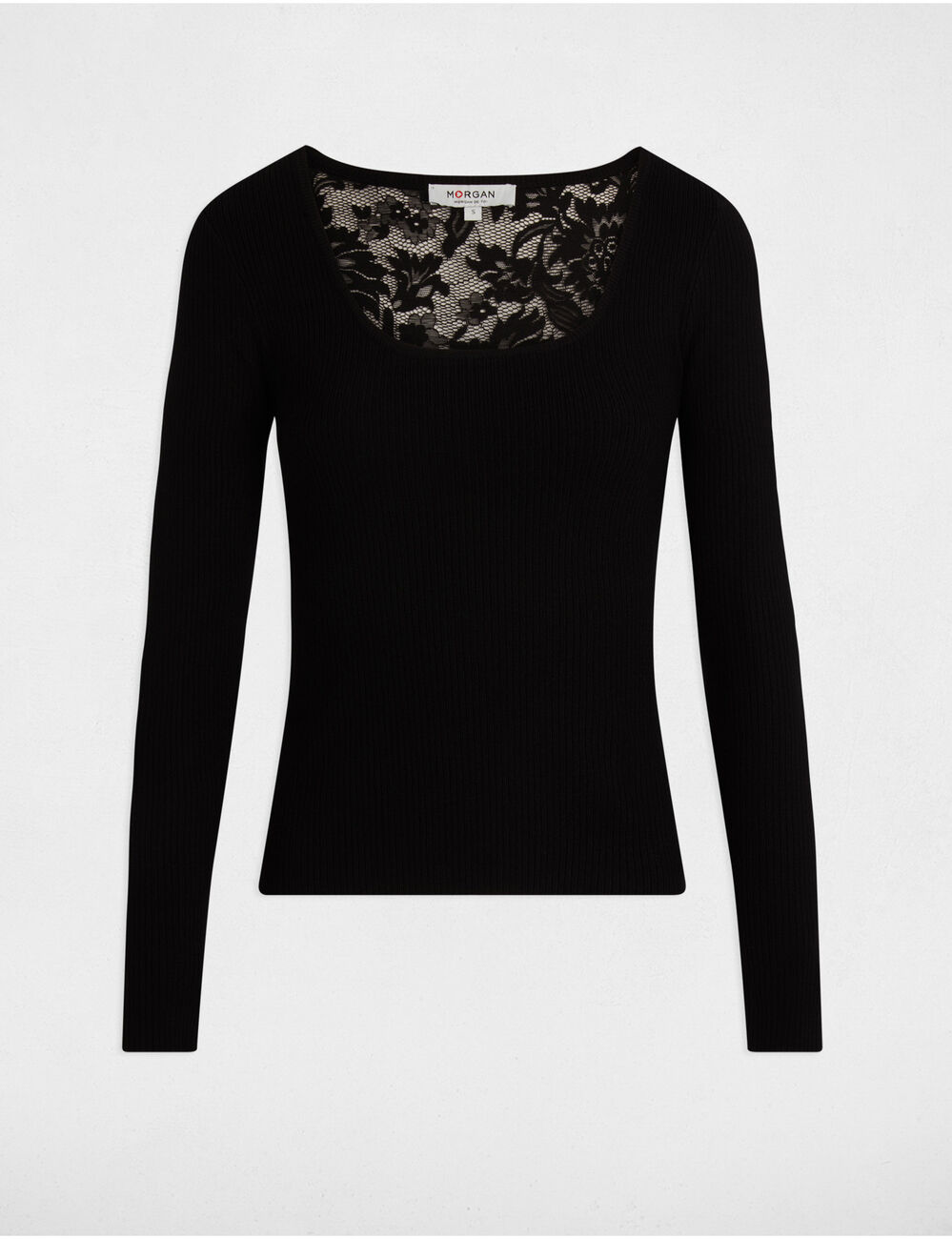 Jersey manga larga negro mujer