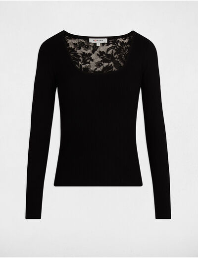 Jersey manga larga negro mujer
