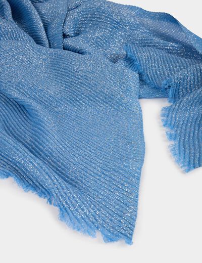 Fular hilos metalizados azul mujer