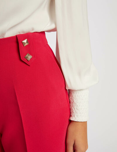 Bermudas city recta con pinzas frambuesa mujer