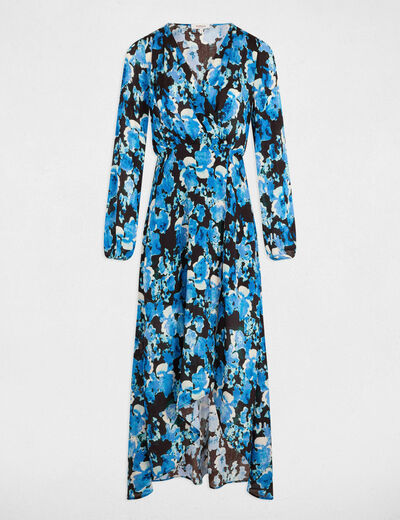 Vestido largo entallado multicolor mujer