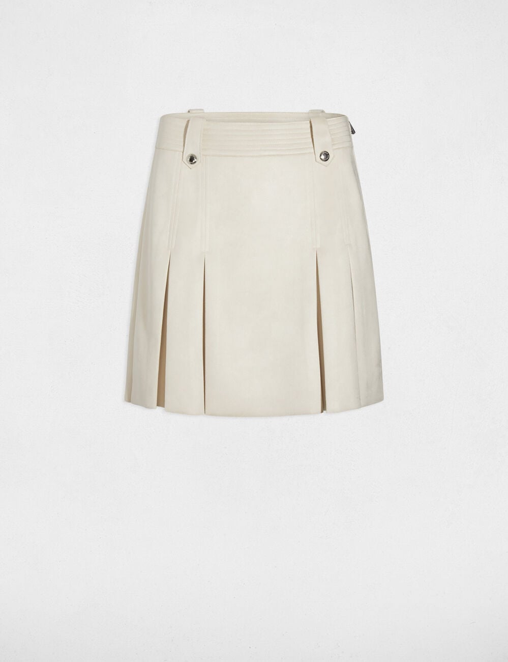 Falda corta de antelina crudo mujer