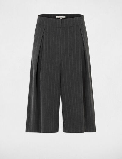 Bermuda de talle alto a rayas mujer