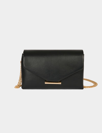 Bolso bandolera de polipiel negro mujer