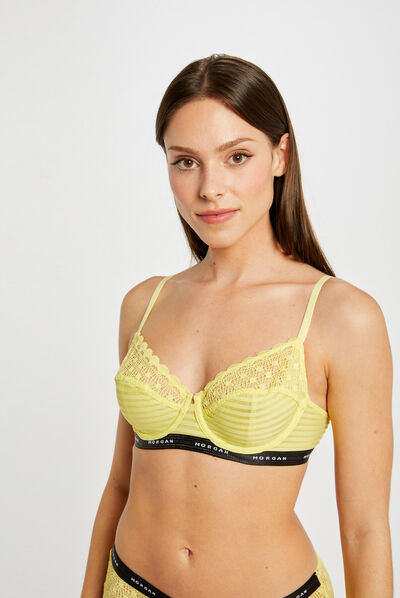 Sujetador con aros amarillo mujer