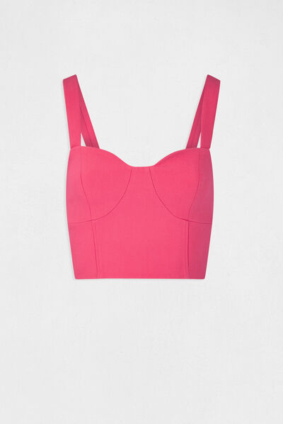 Corpiño crop top con cremallera  mujer