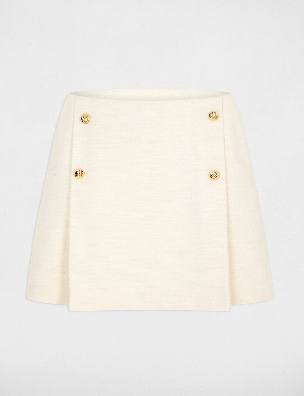 Falda-pantal&oacute;n de tweed ajustada arena mujer