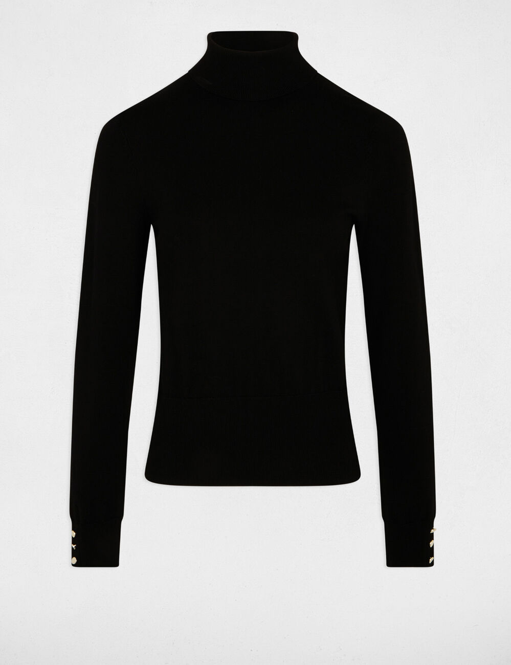Jersey de cuello alto negro mujer