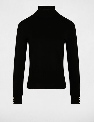 Jersey de cuello alto negro mujer