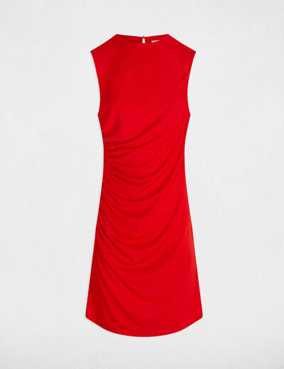 Vestido ajustado drapeado rojo mujer
