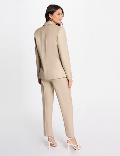 Americana hilos metalizados marron clair mujer