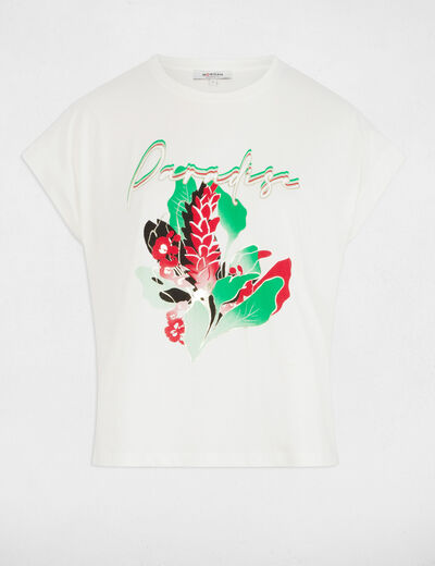 Camiseta con mensaje blanco mujer