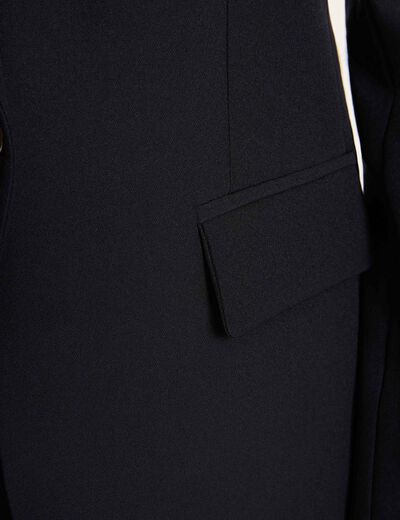 Pantal&oacute;n recto de tiro alto azul marino mujer