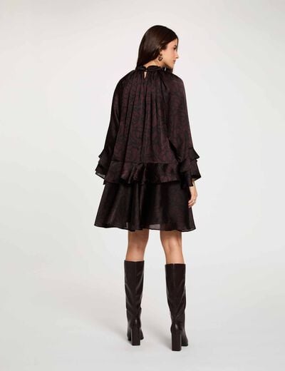 Vestido corto con cuello alto multicolor mujer