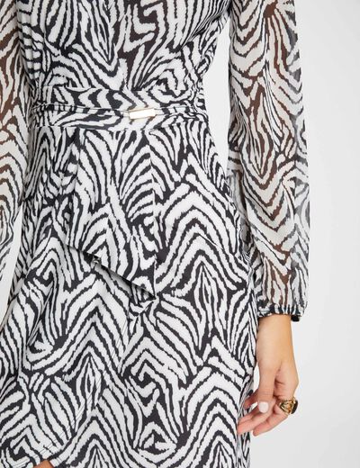 Vestido cruzado estampado multico mujer