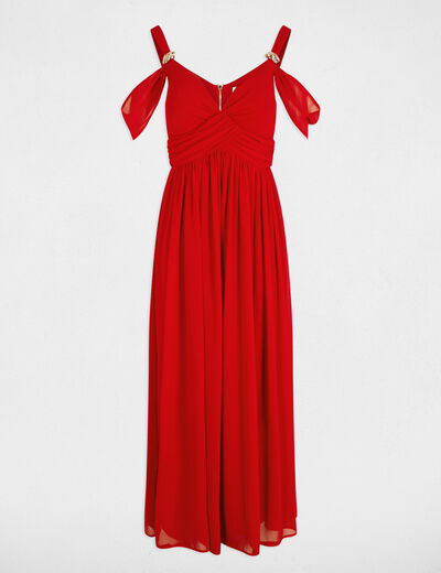 Vestido largo rojo mujer