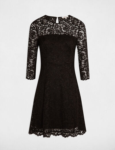 Vestido patinadora encaje negro mujer