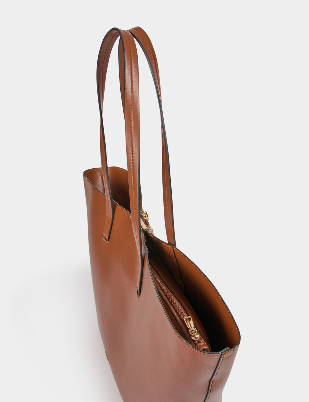 Bolso shopper de trapecio cámel mujer