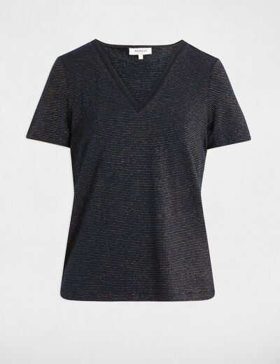 Camiseta manga corta azul marino mujer