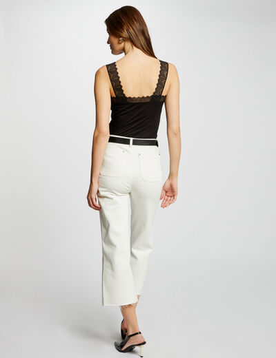 Top con encaje negro mujer