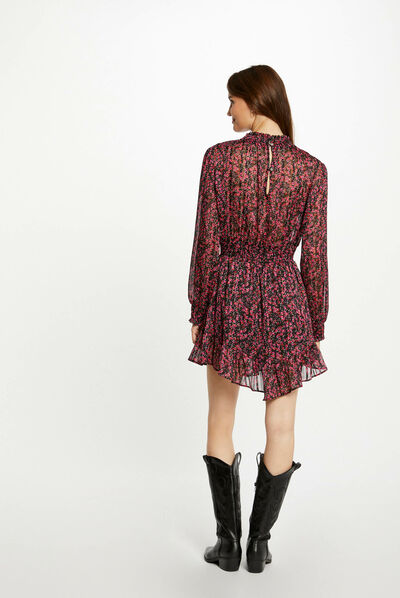 Vestido entallado estampado floral multico mujer