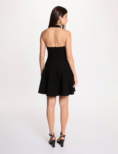 Vestido de punto evas&eacute; sin mangas negro mujer