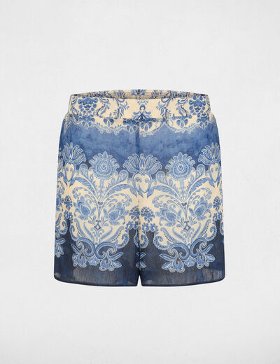 Pantal&oacute;n corto fluido estampado multicolor mujer