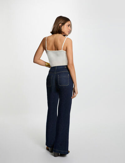 Top con tirantes finos marfil mujer