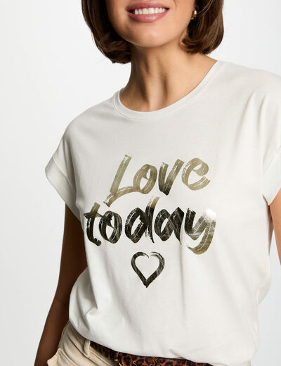 Camiseta con mensaje blanco mujer