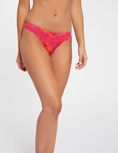 Slip de encaje rosa mujer