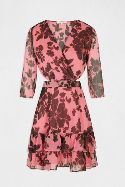 Vestido recto estampado floral multicolor mujer