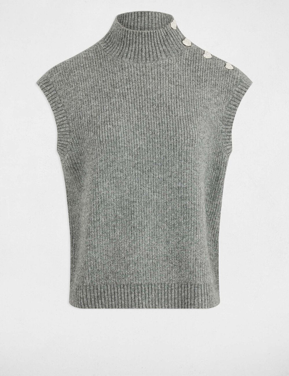 Jersey sin mangas gris oscuro mujer