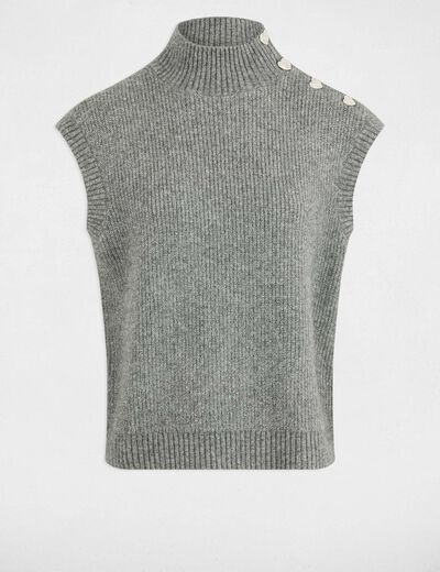 Jersey sin mangas gris oscuro mujer