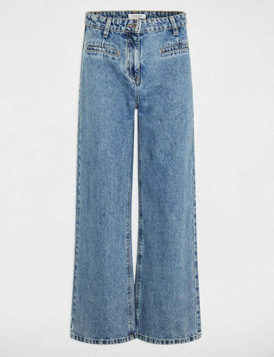 Vaquero de pernera ancha denim doble stone mujer
