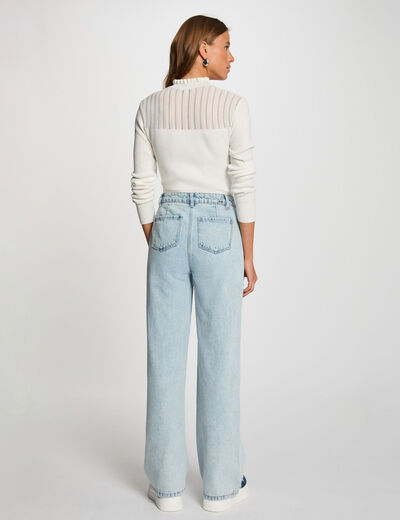 Jersey con cuello alto blanco mujer
