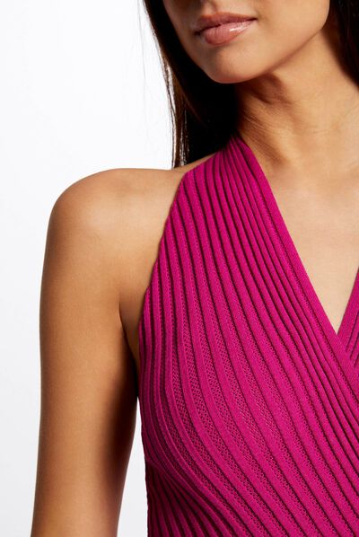 Vestido de punto ajustado frambuesa mujer