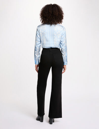 Camisa fluida estampada azul cielo mujer