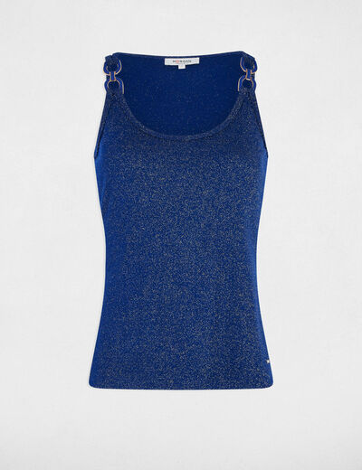 Top sin manga azul eléctrico mujer