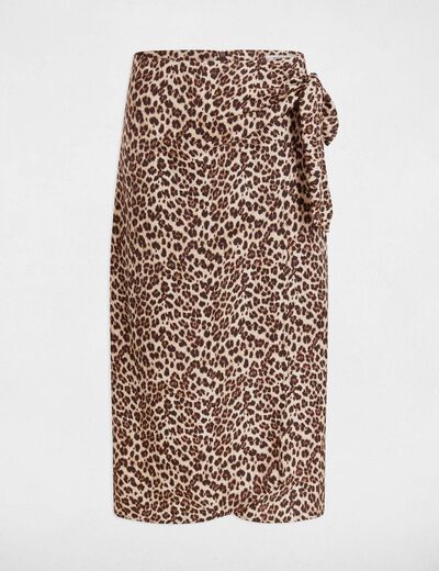 Falda midi estampada multicolor mujer