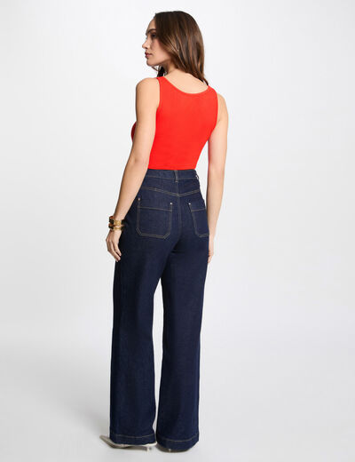Top sin manga orange mujer