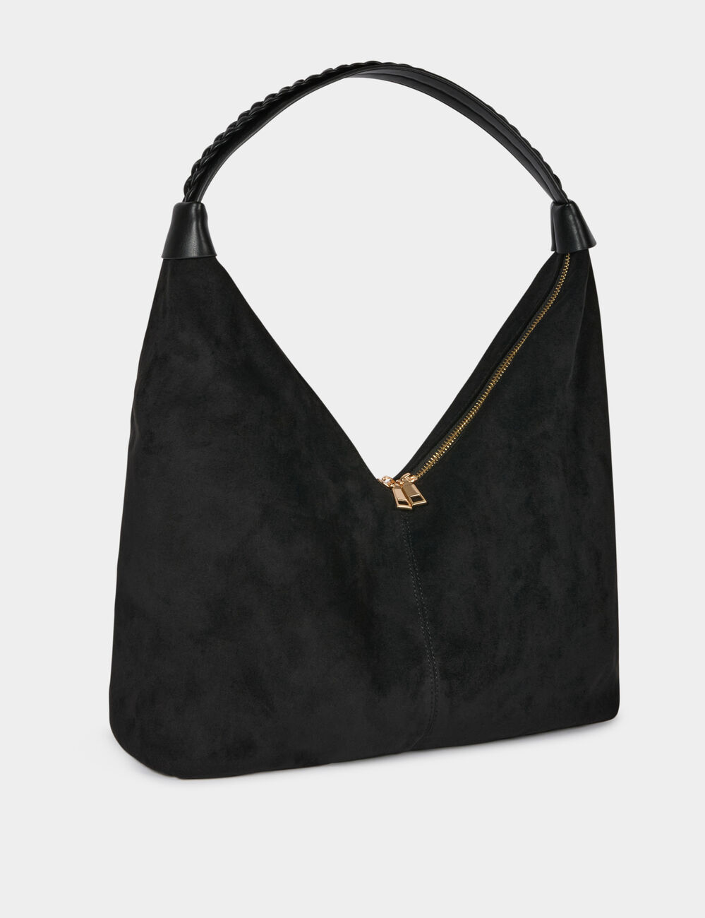 Bolso hobo de ante negro mujer