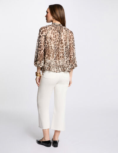 Blusa manga 3/4 estampada multicolor mujer