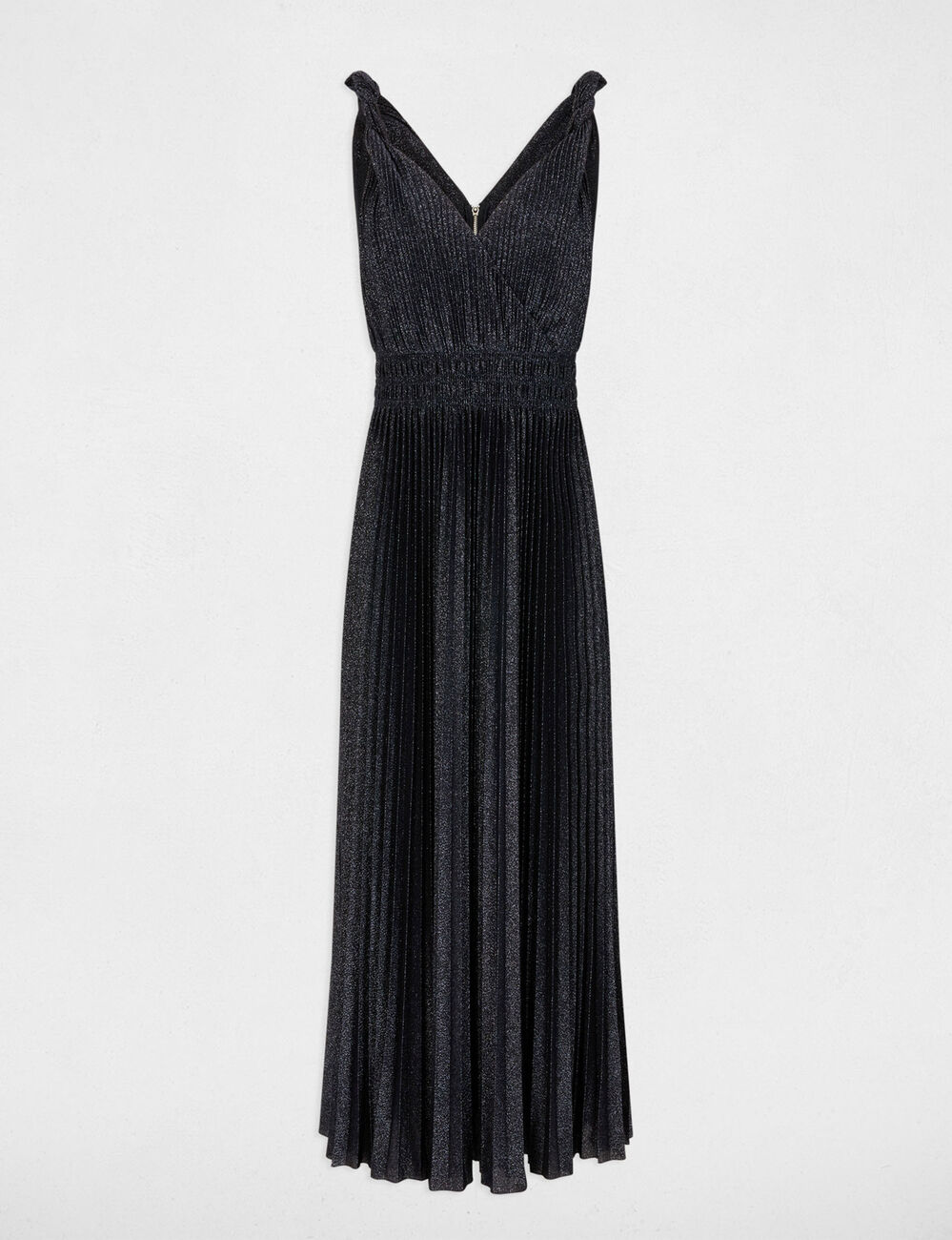 Vestido largo cruzado azul marino mujer
