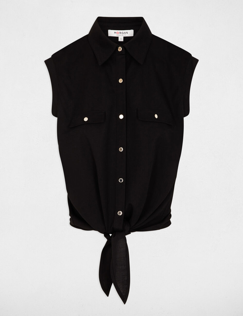Blusa sin mangas negro mujer