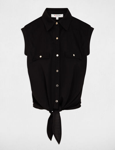 Blusa sin mangas negro mujer