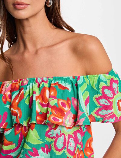 Top sin mangas estampado multicolor mujer