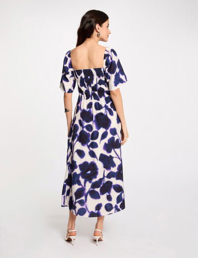 Vestido largo recto estampado multicolor mujer